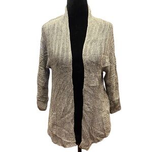 Eileen Fisher cardigan silk/linen silver size small